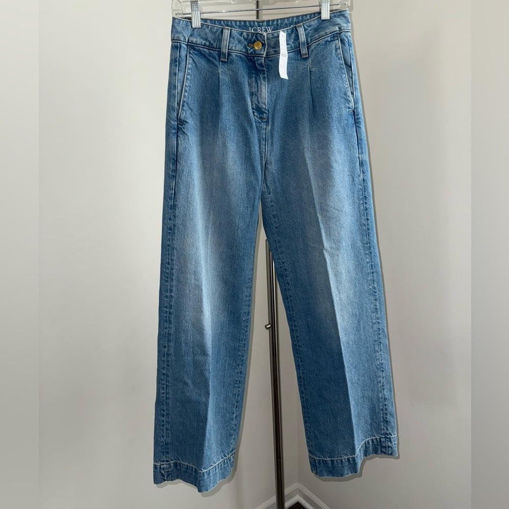 👖  NWT J.Crew Essential Wide-Leg Jeans | Petite 25P